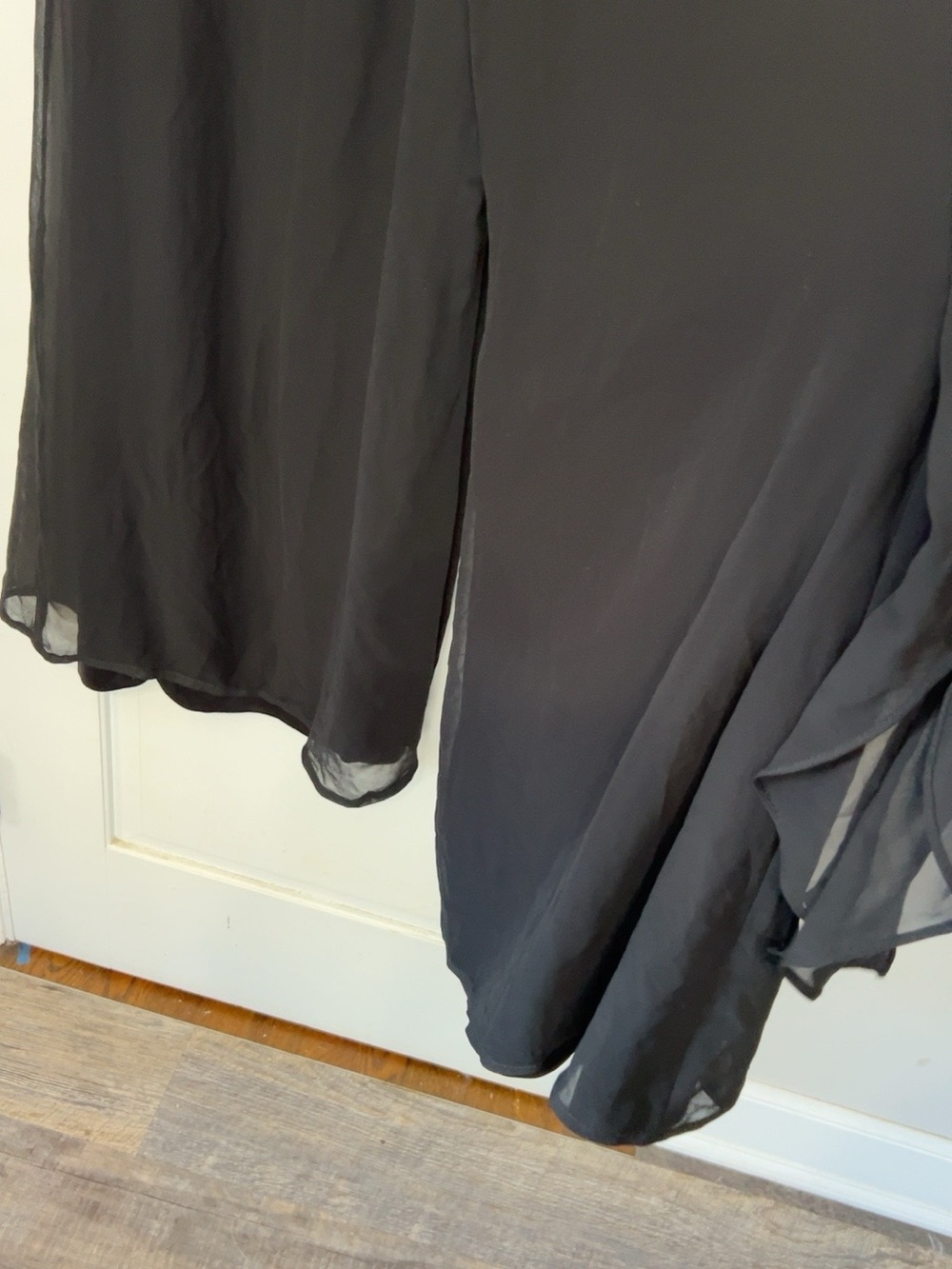 dressbarn Collection Black Chiffon Overlay Wide Leg Palazzo Pants 8 NWT - Picture 4 of 10